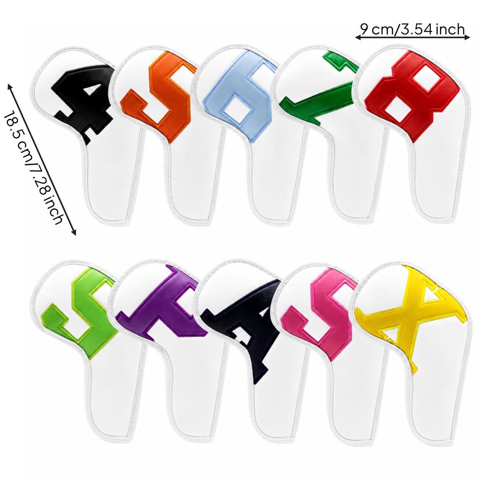 10 Pieces Golf Iron Head Cover Lightweight for Travel, Practice Rounds