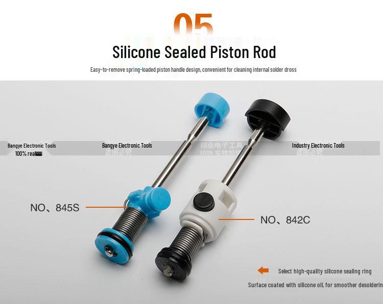 Yellow Flower Dual-Use Electric Soldering Iron & Manual Desoldering Pump 842C/845S