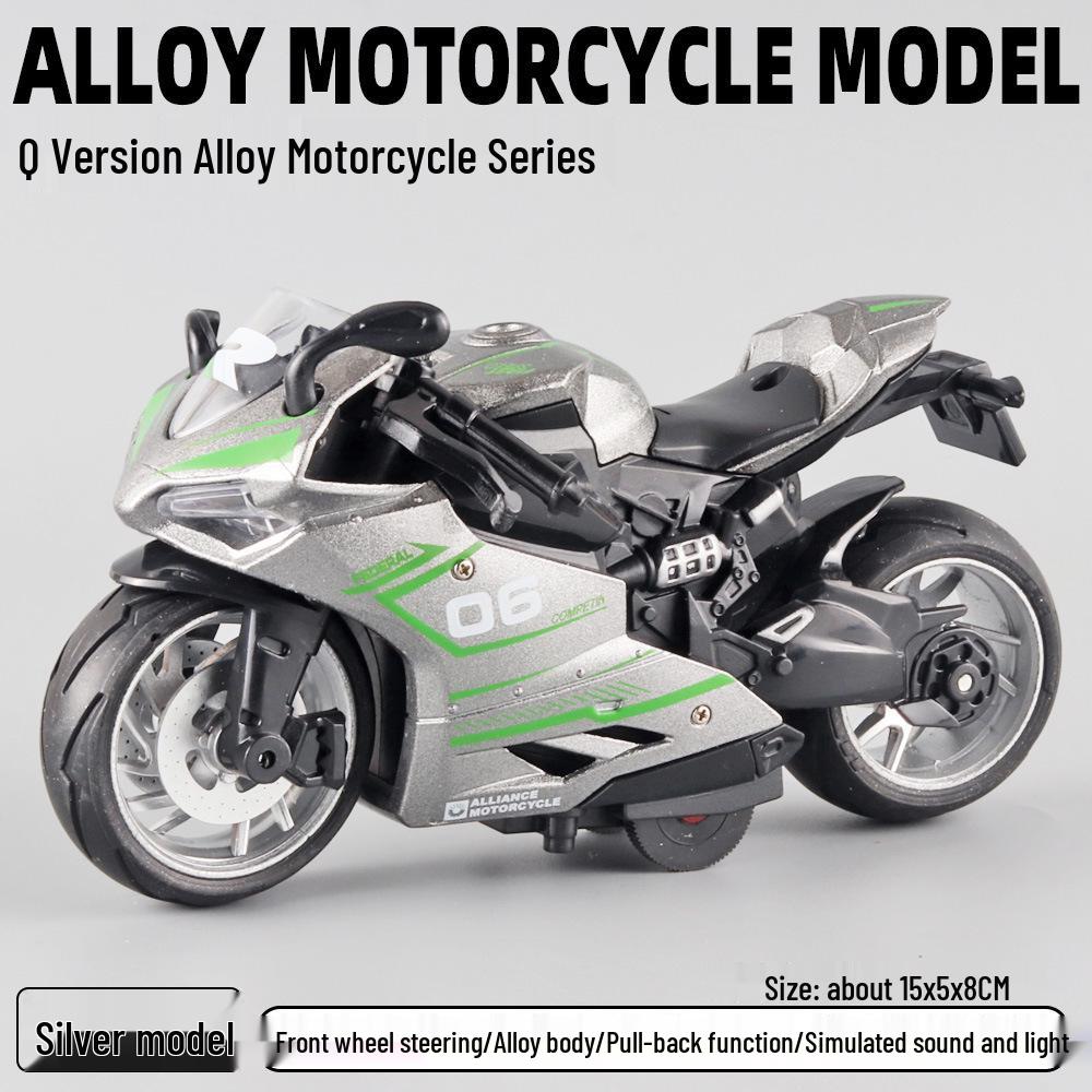 Dreamy Alloy Motorcycle Model 1:12 with Sound & Light Effects - Pull-Back Toy for Kids