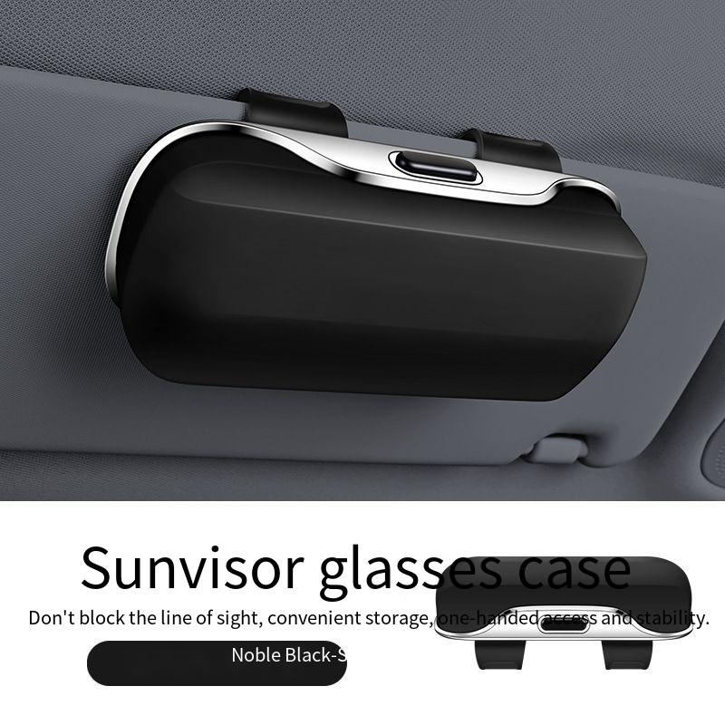Press Type Dashboard Car Sun Visor Storage Box ABS Glasses Clip Modern Interior Kits Sunglasses Storage