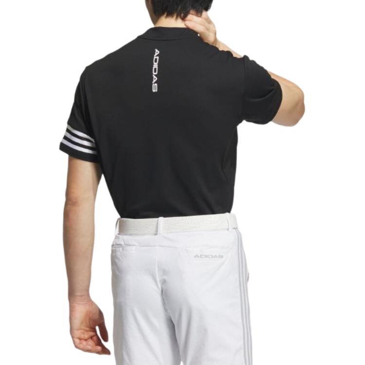 adidas T-shirt da Uomo a Maniche Corte con Stampa Logo Tre Strisce Rete Traspirante Aderente Taglio Dritto Nera IN9052