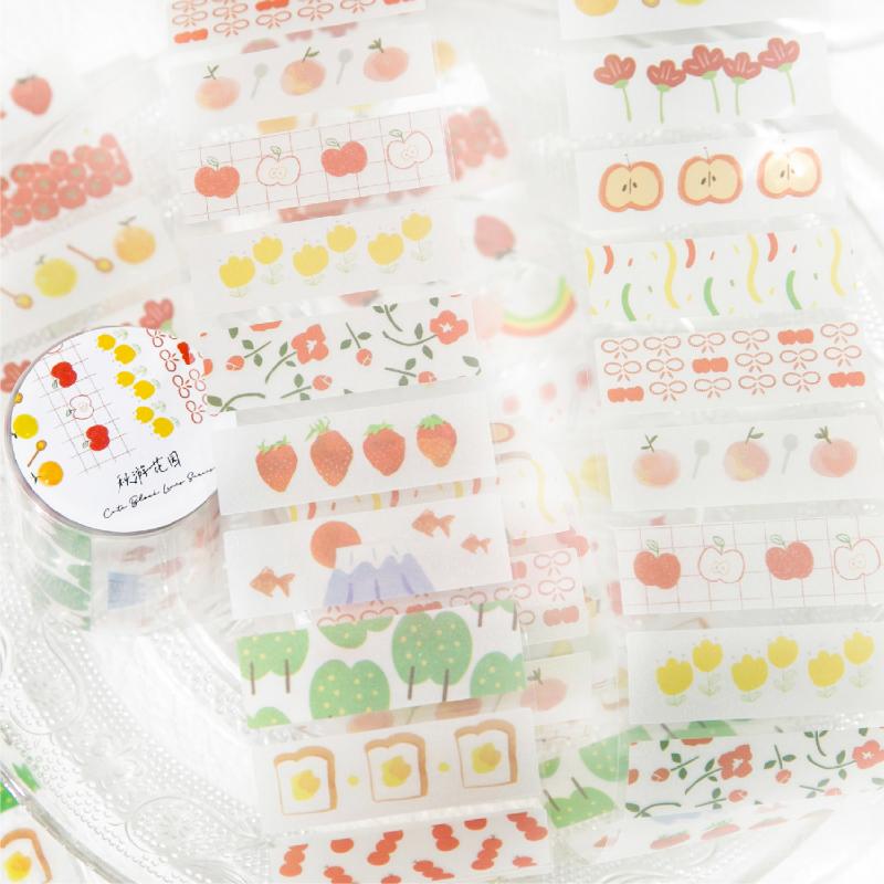 Journal GO 5x200cm INS Flower Sticker Tape for Collage Junk Journal Scrapbooking Decor Planner Card Album Handmade Masking Tape