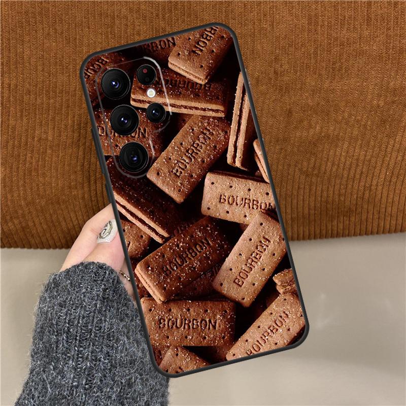Bourbon Biscuit Phone Case For Samsung Galaxy S25 Ultra S9 S10 S20 S21 S22 Plus S24 FE S23 Ultra Back Cover