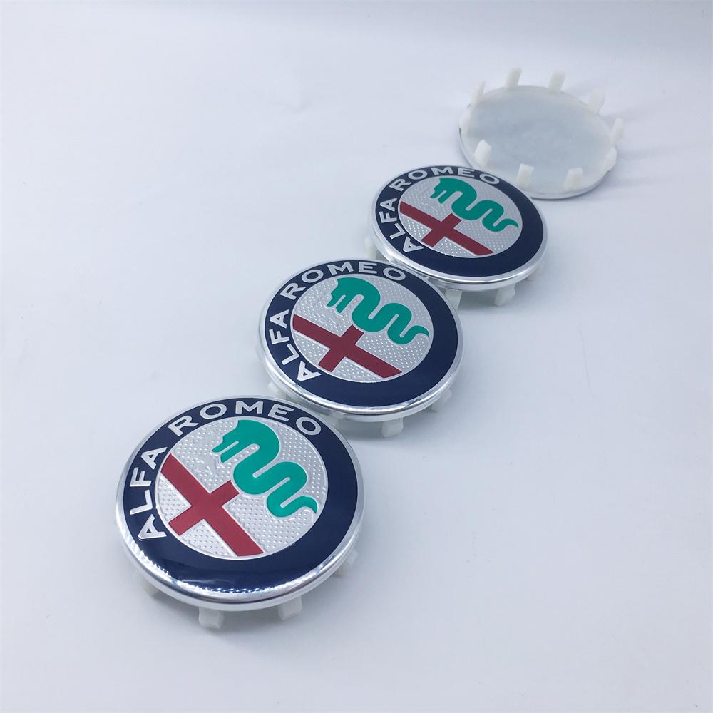WZLN3 4Pcs 60mm 6cm GTAM Wheel Hub Center Caps For Alfa Romeo Giulia Giulietta MITO Stelvio GT Auto Refit Emblem Stickers