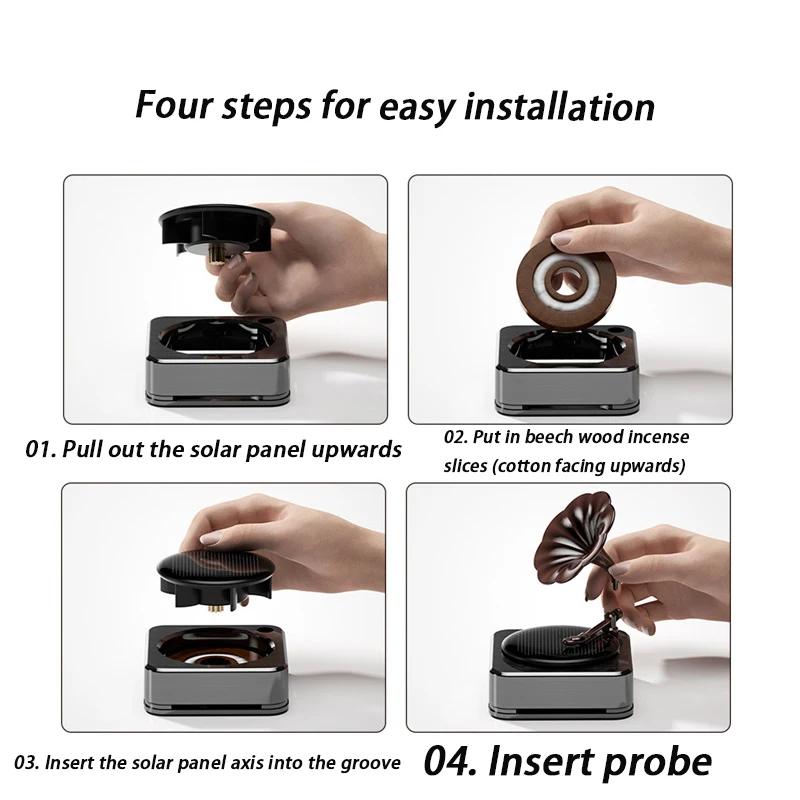 Solar car perfume high-end wholesale creative car imitation record player car perfume ornaments car aromatherapy