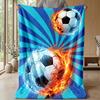 Soccer Fire Impact Theme blanket Lightweight Warm Flannel Blanket Decorative Throw Blanket for Home Decoration