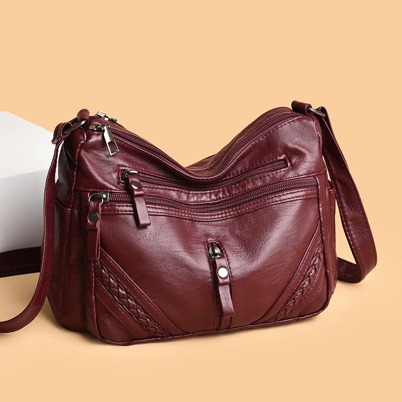Dameveske Mor Crossbody-veske Stor kapasitet Flerroms Skulderveske