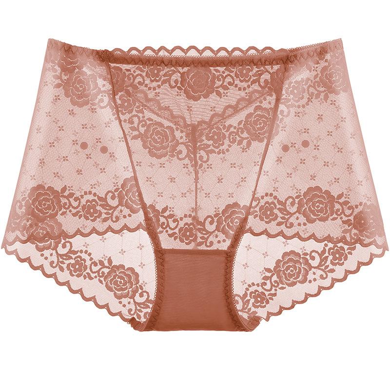 Sexy Women Underwear Lace Mesh Briefs Pure Cotton Crotch Tange Thong Women Lace Panties Underpants