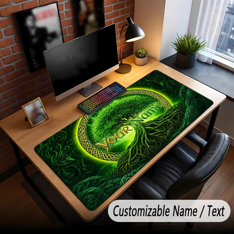 Tree of Life Theme Custom Mouse Pad Personalized With Name Text Customized Desk Mat For Office Home Decor