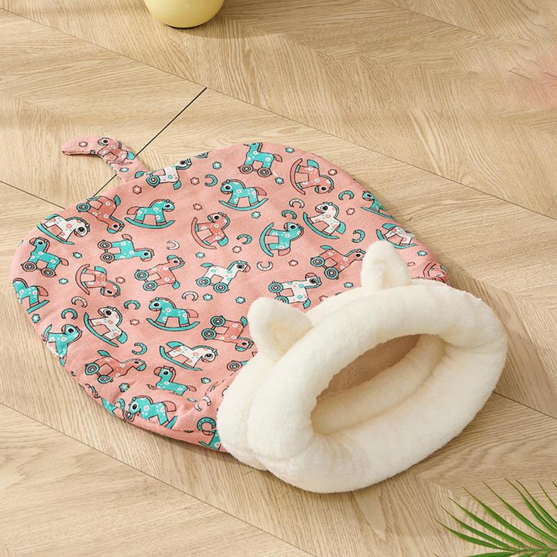 Cat Sleeping Bag Bed With Tail Comfortable Pet Snuggle Sack Thickened Winter Warm Cozy Calming Cat Bed Pet Supplies