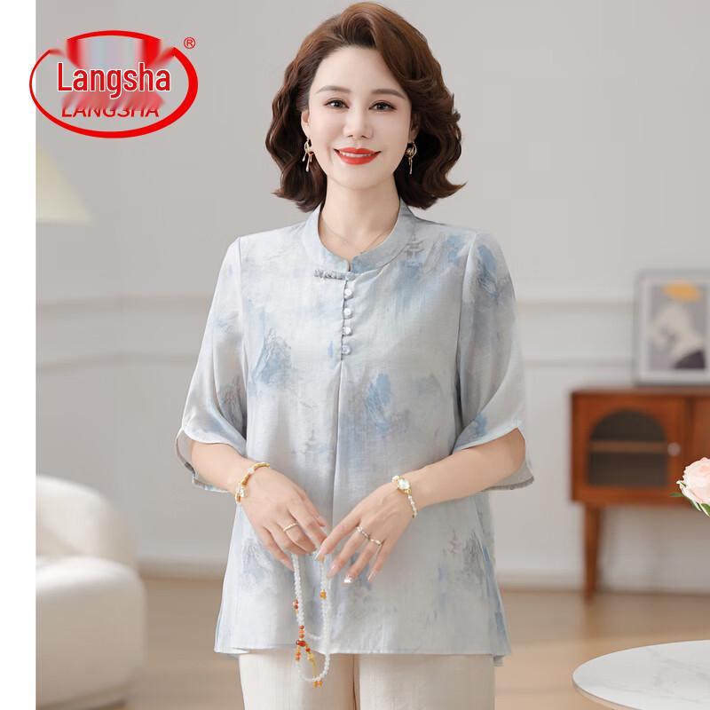 LangSha Women s Cotton Linen Short Sleeve T-Shirt 4XL