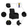 Vidaxl Lift Recliner Massage Chair, Reclining, Black, Microfiber