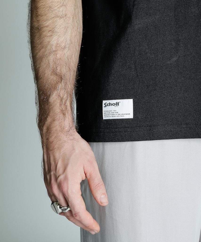 Schott Oval Logo T-Shirt, Men's, Size L, 010, Black, 782-5134031