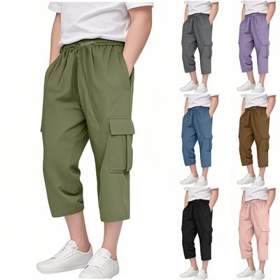 Summer Children's Cropped Pants Children's Thin Casual Loose Wear Overalls Sports Pants