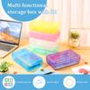 6Pcs Plastic Pencil Box Transparent Large Capacity Pencil Box Stackable Translucent Pen Box Portable Storage for Home Office