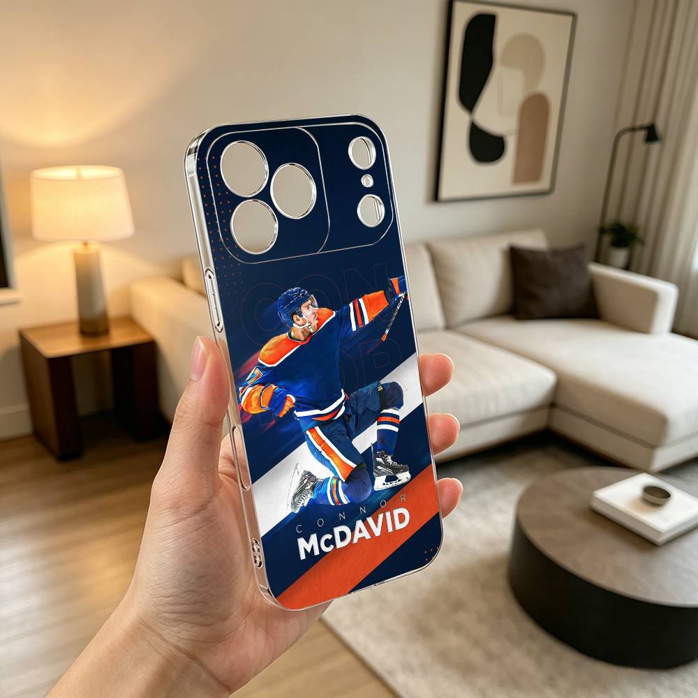 Connor McDavid Hockey Player Phone Case Transparent Silicone Soft For iPhone 17 16 15 14 13 12 11 Mini Pro Max Plus