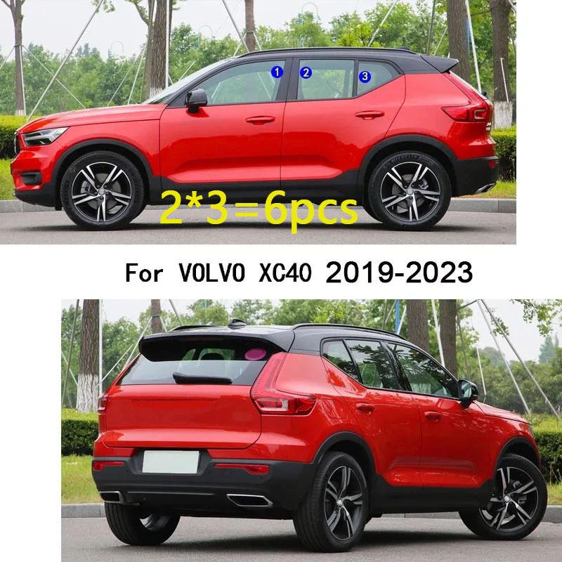 Car TPU/Glossy Mirror Pillar Post Cover For VOLVO XC40 Door Trim Window Molding Sticker Plate 6PCS