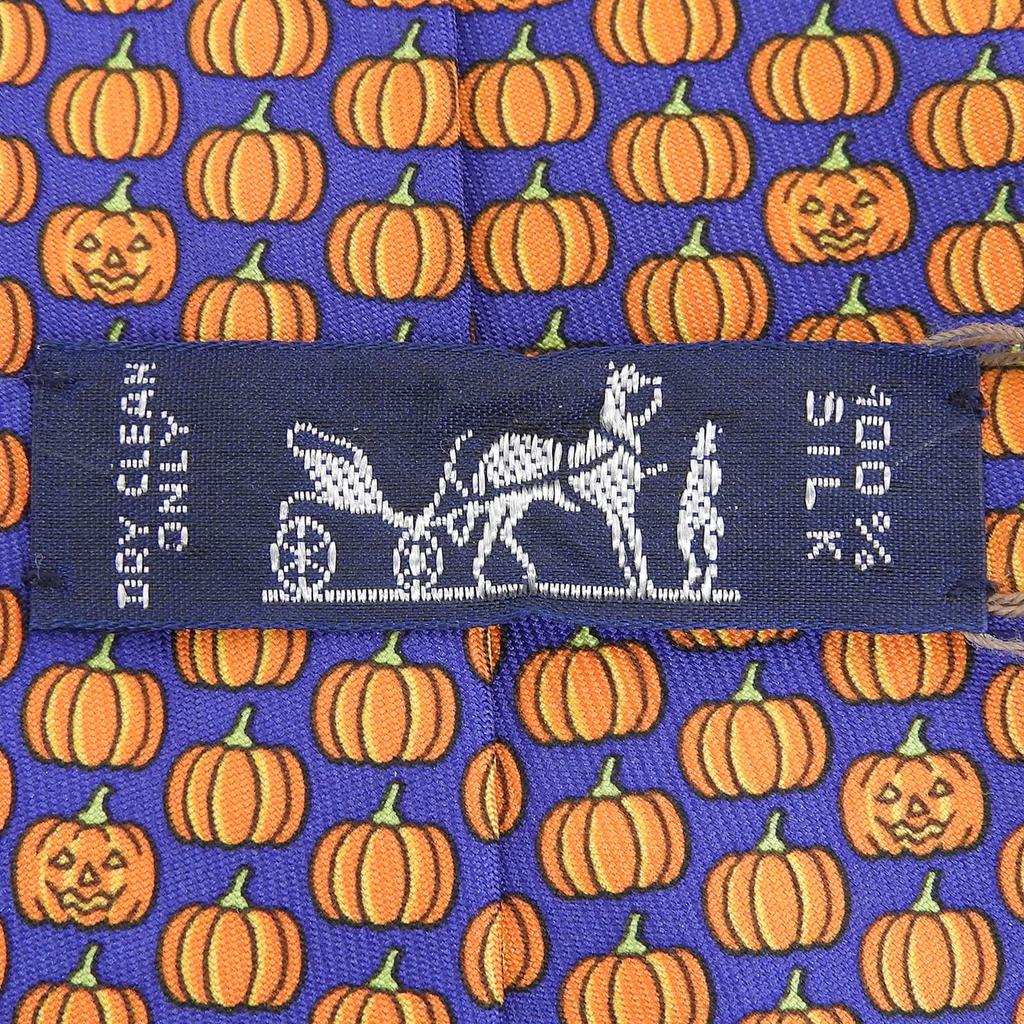 Pristine HERMES tie Pumpkin Pattern silk mens Used