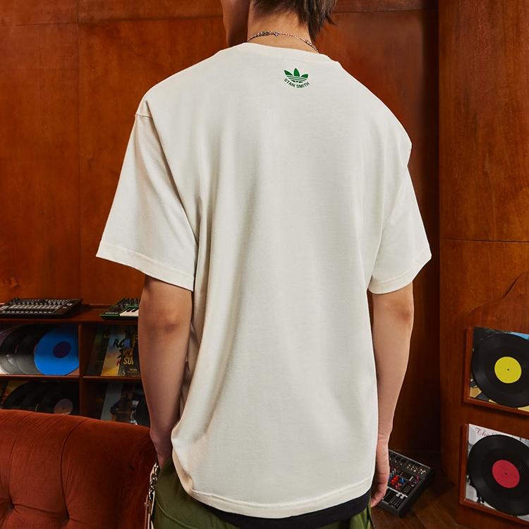 Adidas Originals Classic Crew Neck Pullover With Letter Print Pattern Casual Sport Short Sleeve T-Shirt Men Tops White JH1223