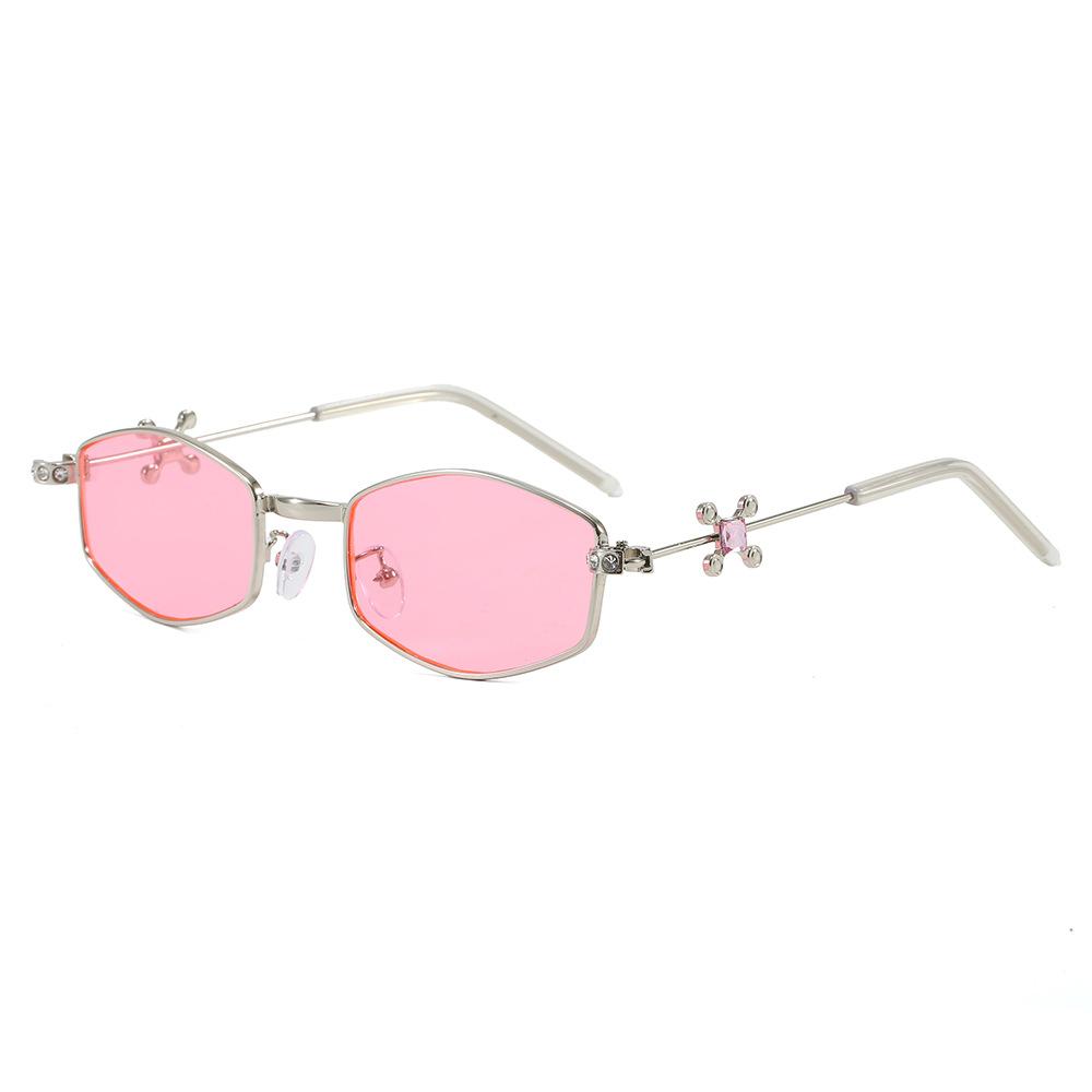 Polygon Shape Women Sunglasses with Rhinestone UV Protection Fashion Sun Glasses for Women Campus Style