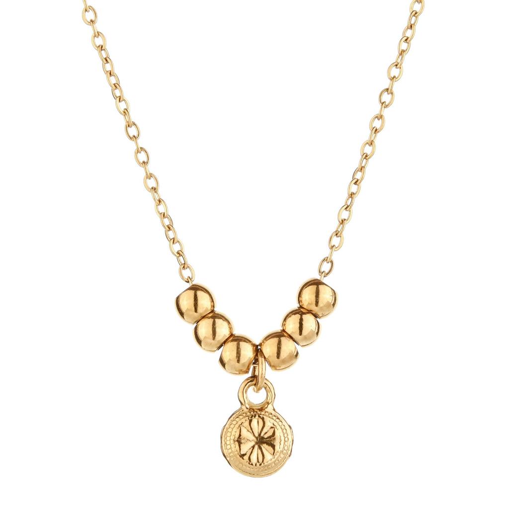 18K Gold Heart Necklace: Japanese & Korean Style, Stainless Steel, Versatile Clavicle Chain for Women