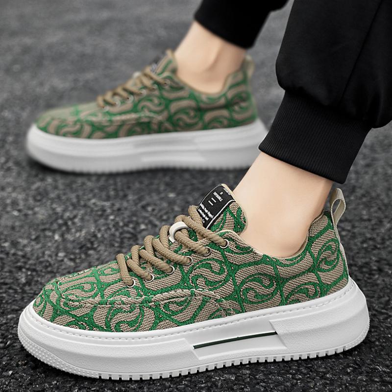 Sneakers Men New Prints Men's Platform Canvas Shoes Low Top Designer Casual Loafers Flat Vulcanized Shoes Men Footwear