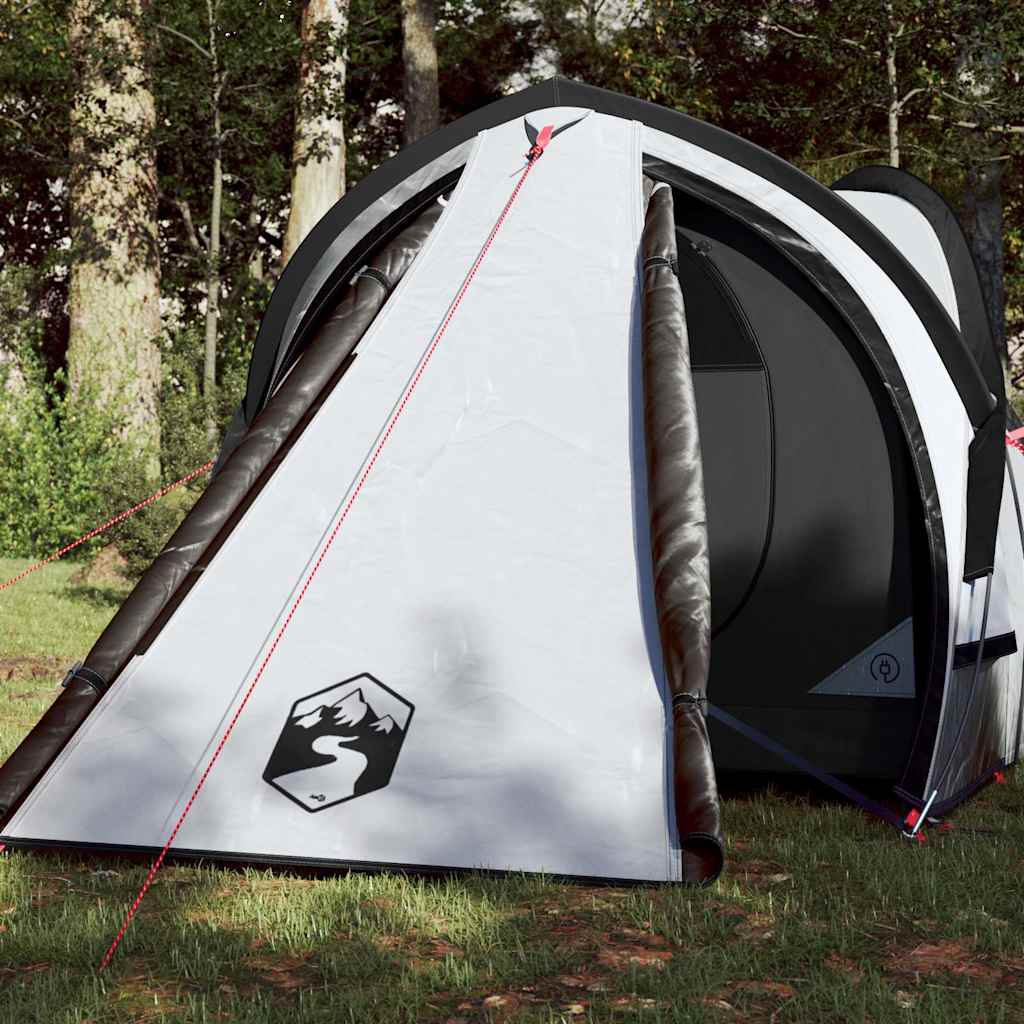 Dome Camping Tent for 2 Persons White & Dark Waterproof
