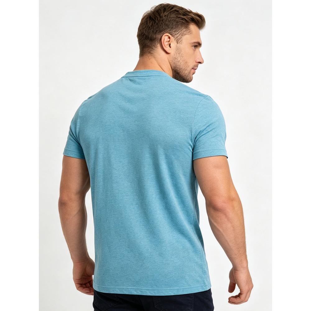 Men's 95% Cotton Henley Shirt Short Sleeve - Casual Button Neck T-Shirt with Pocket - Soft Breathable Summer Top