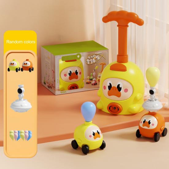 Luftbetriebenes Ballontier-Auto-Spielzeug mit Handpumpe 2-in-1 Cartoon-Schwein Dinosaurier Ente Robbe Ballonauto-Werfer Kleinkinder Jungen Mädchen Trägheitsfahrzeug Spielzeug
