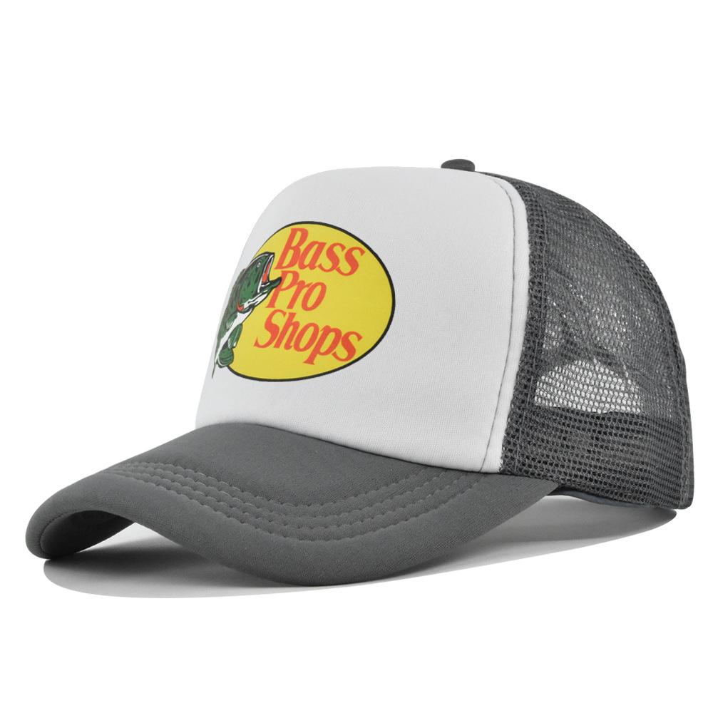 Klassische Logo Trucker-Kappe, Weiß & Hellblau Atmungsaktive Mesh-Baseballkappe, Verstellbarer Outdoor-Sonnenhut zum Angeln
