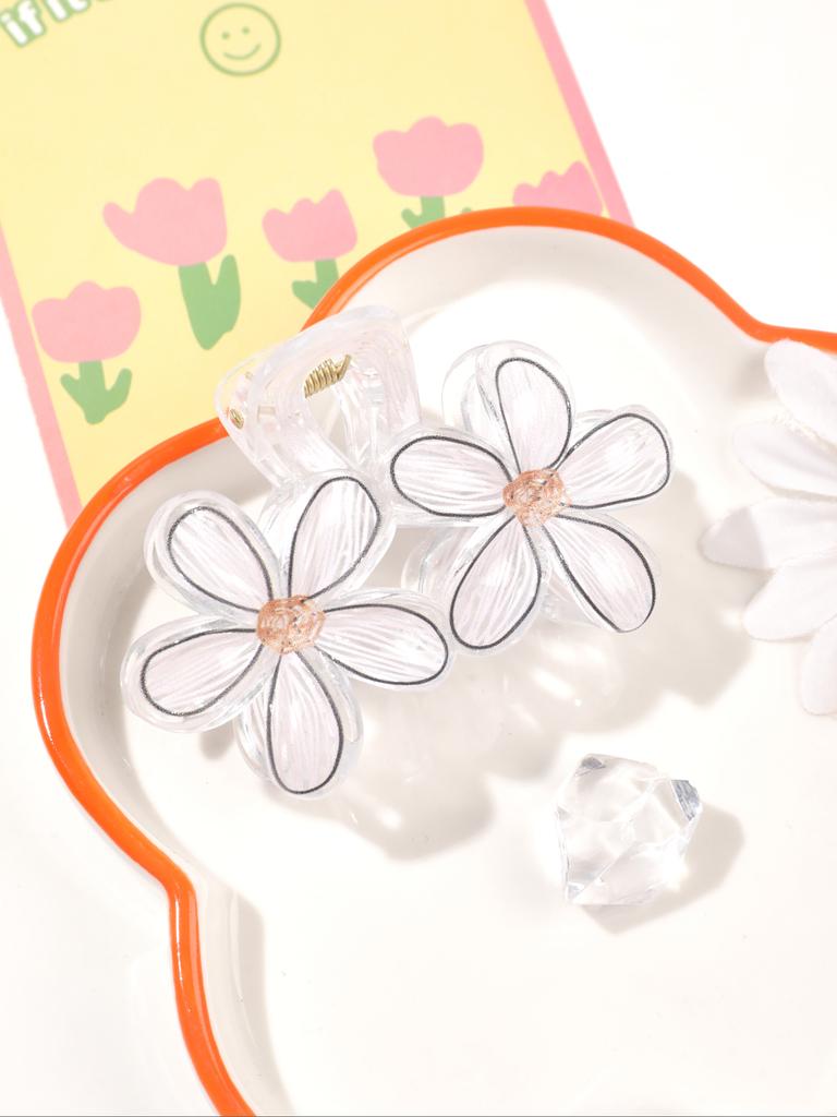 6 Pcs Fashion Women Flower Sweet Hair Clips,Vacation Bohemia Egg Flower Barrettes Girls Line Hairpins Spring Hair Accessories