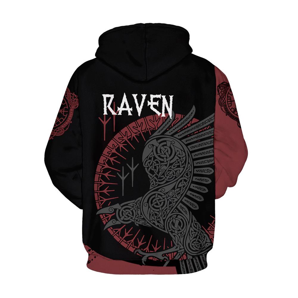 Wikinger-Krieger 3D-Druck Hoodie: Herren Trendiger Pullover Sweatshirt 2025 Edition