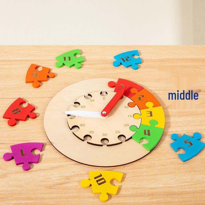 Children's Wooden Educational Clock Puzzle for Early Learning