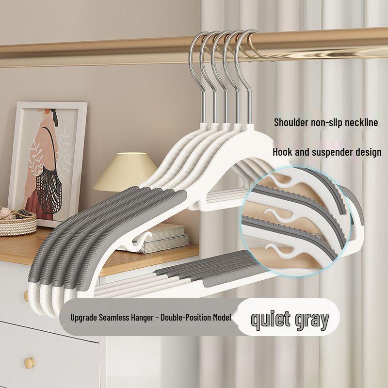 Non-Slip Double-Position Thick Plastic Clothes & Coat Hanger for Bedroom Storage
