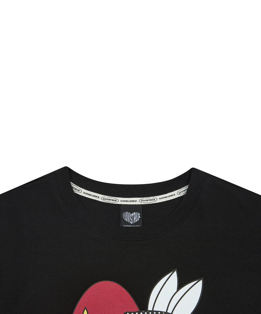 LUVISTRUE Sm Strawberry Rabbit Tee(Black)