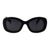 Prada Logo Oval Sunglasses Women's Black Black 55 Basic Packaging-glasses Case + Packaging Box
