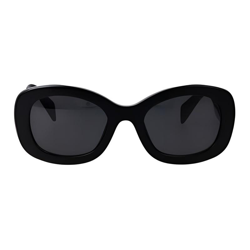 Prada Logo Oval Sunglasses Women's Black Black 55 Basic Packaging-glasses Case + Packaging Box