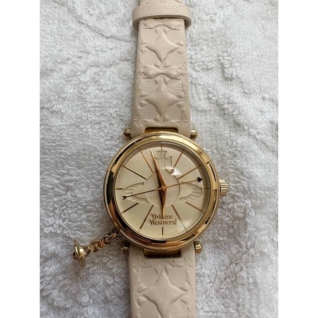 Used Vivienne Westwood Watch White Genuine Leather