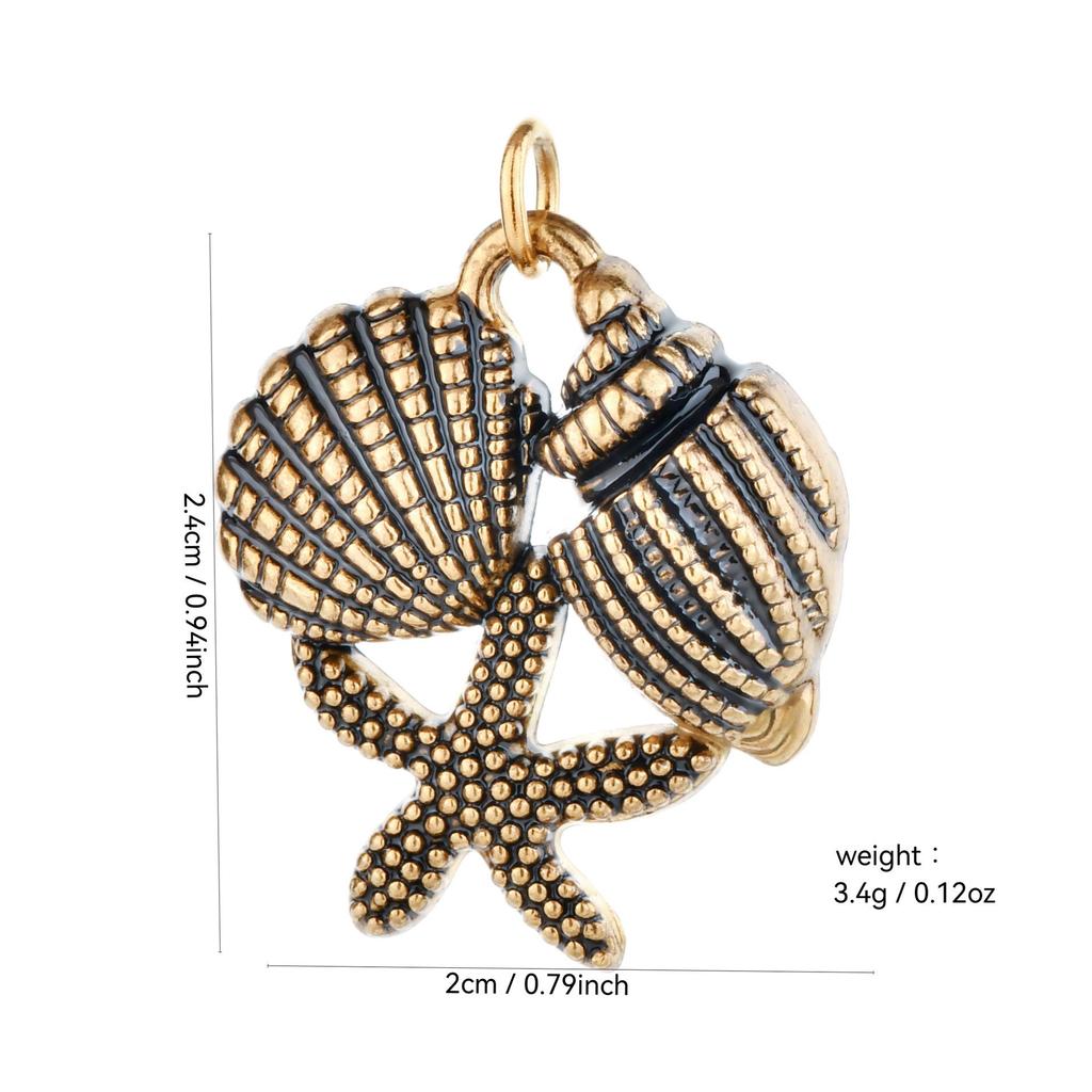 Stainless Steel Ocean Series Starfish Conch Pendant for DIY Bracelet & Necklace Fashion Accessories