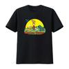Cute Cartoon Curious George Animal Friends Print Casual T Shirt Vintage Washed Slightly Homme Top For Everyday Wear