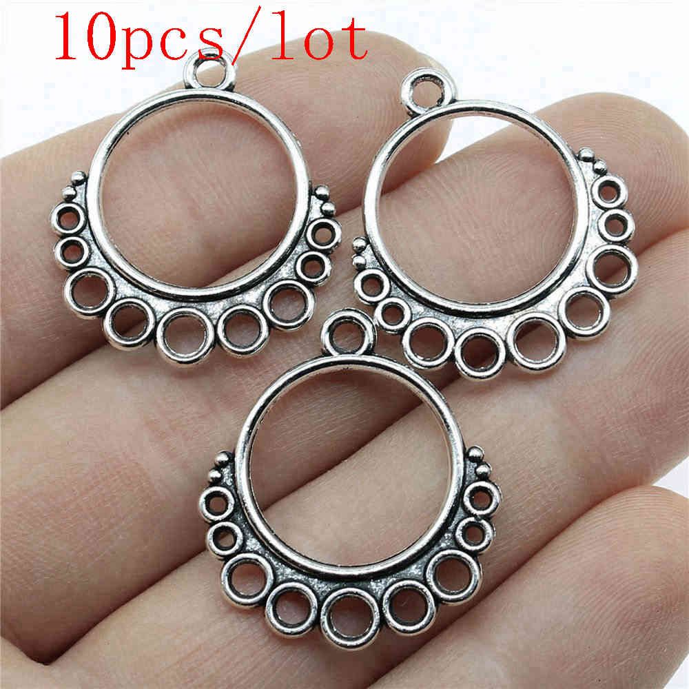 Round Perforated Earring Connectors Components Jewellery Making Supplies Art Crafts Diy Make Accessories