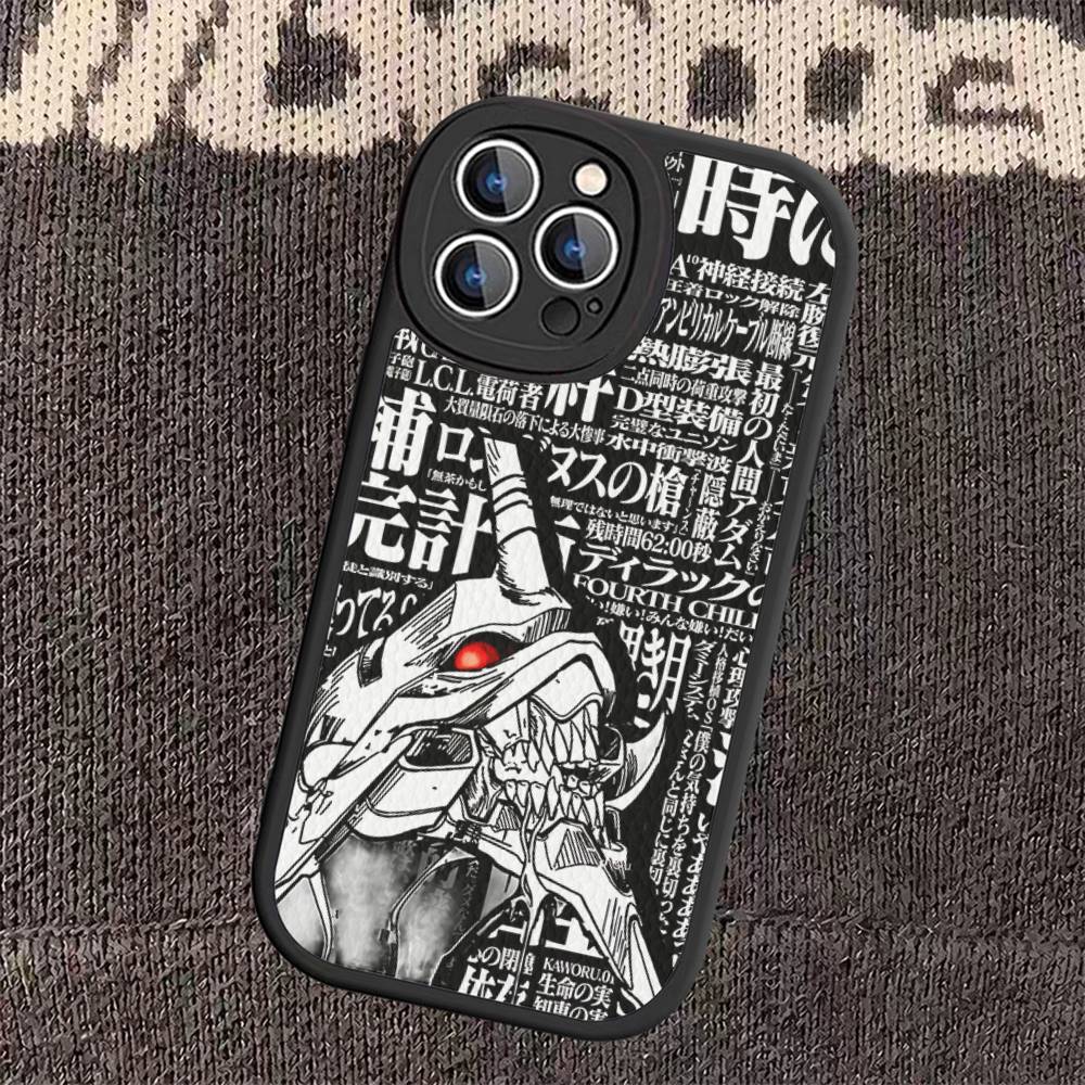 

Чехол для телефона Аниме Евангелион Для IPhone 16 15 14 13 12 11 Pro Max Plus Ударопрочный кожаный чехол iphone XS MAX