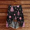 Ladies' Fashionable Casual Long Sleeved Christmas Printed Round Neck Knitted Yarn