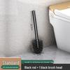 Wall-Mounted Soft Bristle Toilet Cleaning Set with Long Handle and Storage Rack