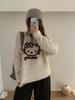 New Women's Cartoon Pattern Sweater: Loose Fit, Versatile Autumn/Winter Jacquard Knit Pullover