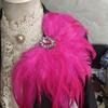 Unisex Rhinestone Feather Brooch Crystal Pin for Dress Jeans Waist & Shoulder Corsage Party Epaulet Decor for Carnival Stage