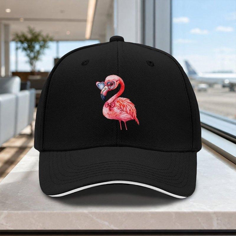 HeartShaped Flamingo Sunglasses Baseball Cap Adjustable Lightweight Unisex Hat for Outdoor Weddings Parties