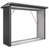 Firewood Shed. Firewood Shelter. Steel. Raised Floor. Sloping Roof. 213 X 66.5 X 150 Cm. Dark Gray