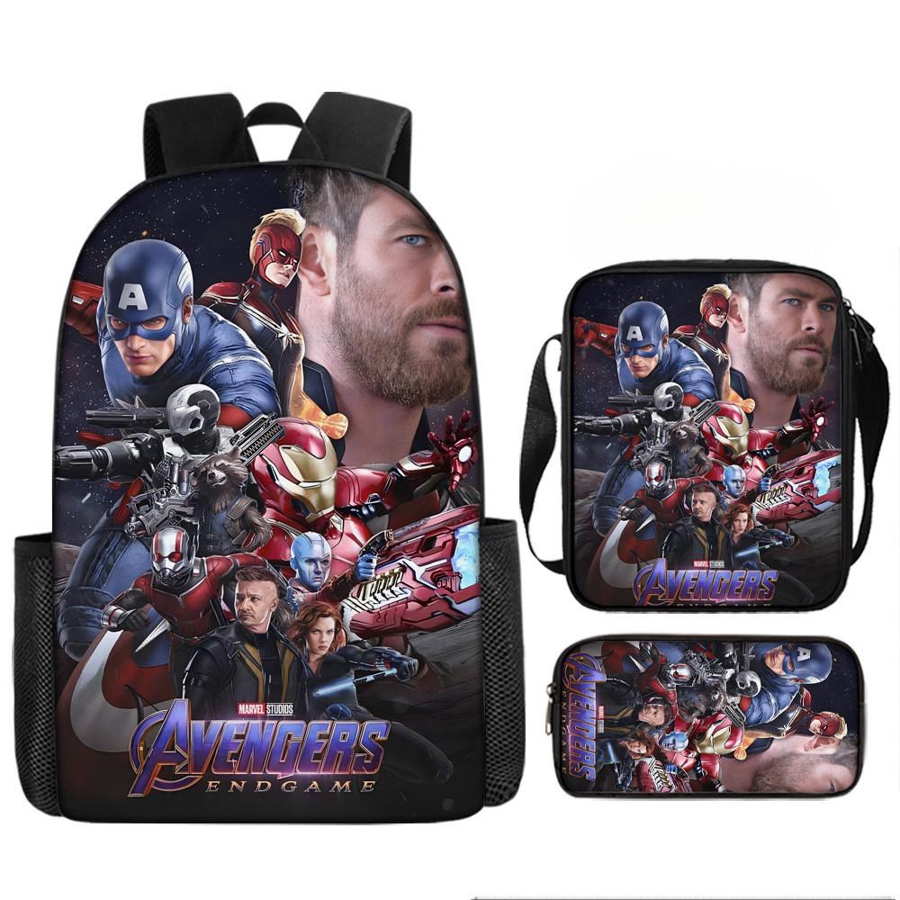 Printed Avengers The Backpack Set Oxford Fabric Pencil Case Essentials School