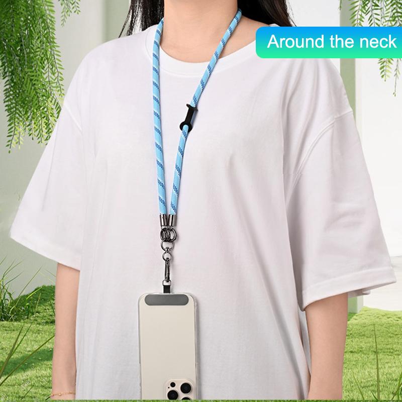 Univerzální šňůrka na telefon proti ztrátě, odnímatelná barevná šňůrka na krk, bezpečnostní poutko na telefon, kroužek na klíče, řetízek, lano s kartou